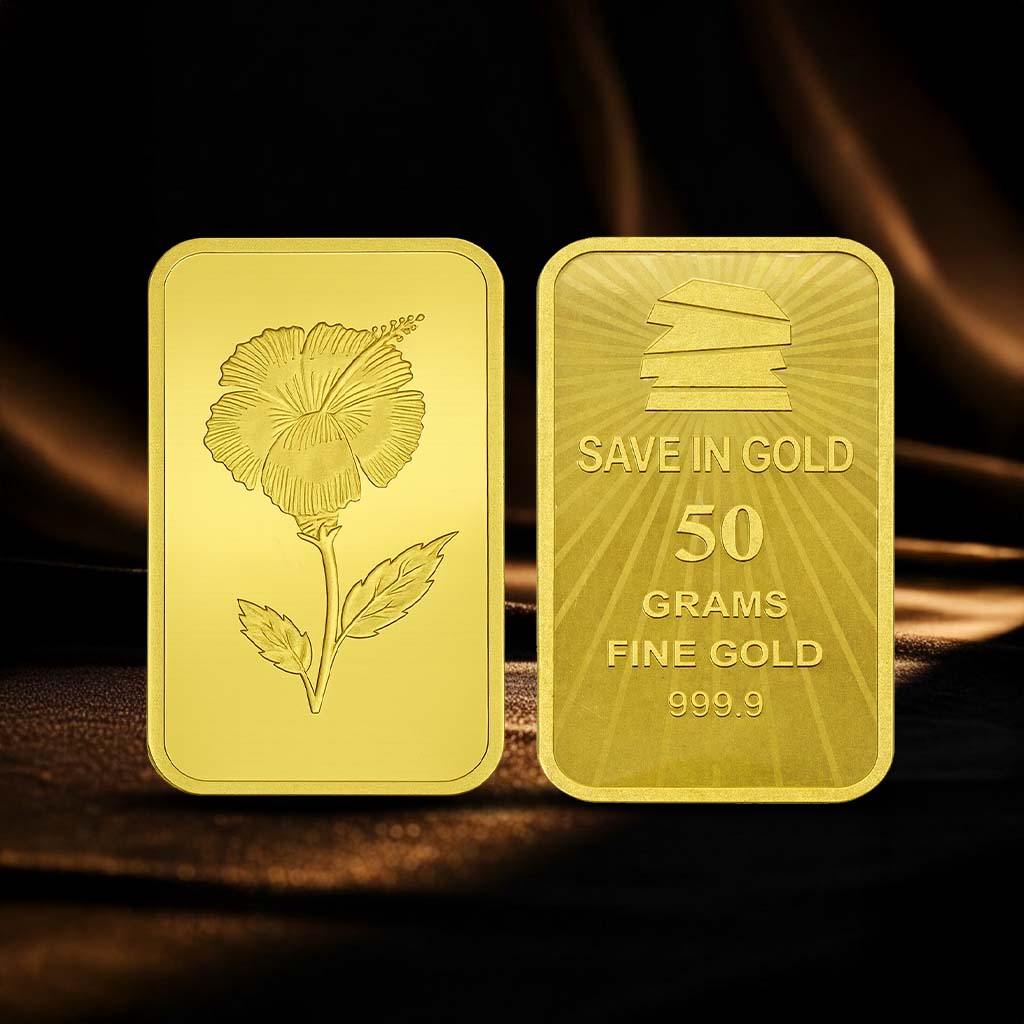 50 Grams Floral Gold Bar
